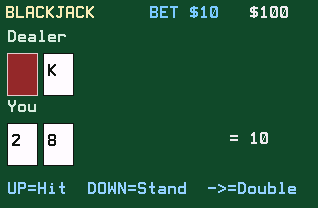 Blackjack game on a TI-84 Evo