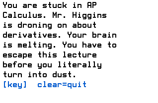 Escape AP Calc game on a TI-84 Evo