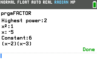 Polynomial Factoring on the TI-84 Evo