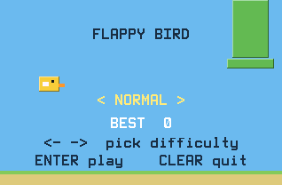 Flappy Bird game on a TI-84 Evo