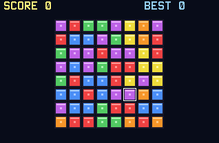 Gems game on a TI-84 Evo