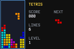 Tetris game on a TI-84 Evo